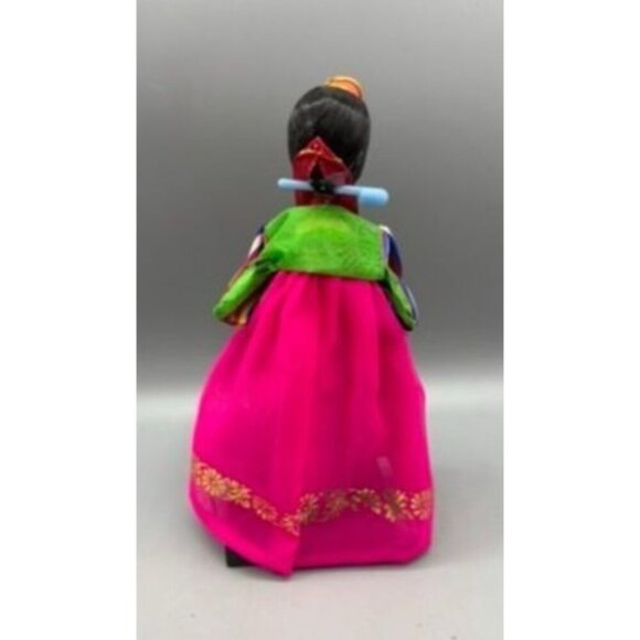 Traditional Korean Hanbok Doll Bride Bright Colors Display - Picture 3 of 6